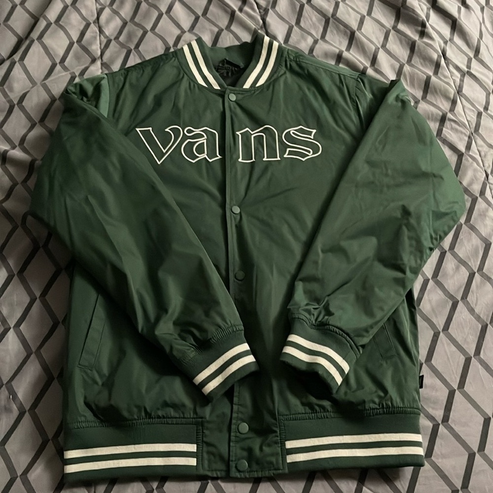Green SMALL varsity jacket from Vans